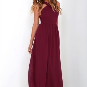 Lulus Air of Romance Burgundy Maxi Dress